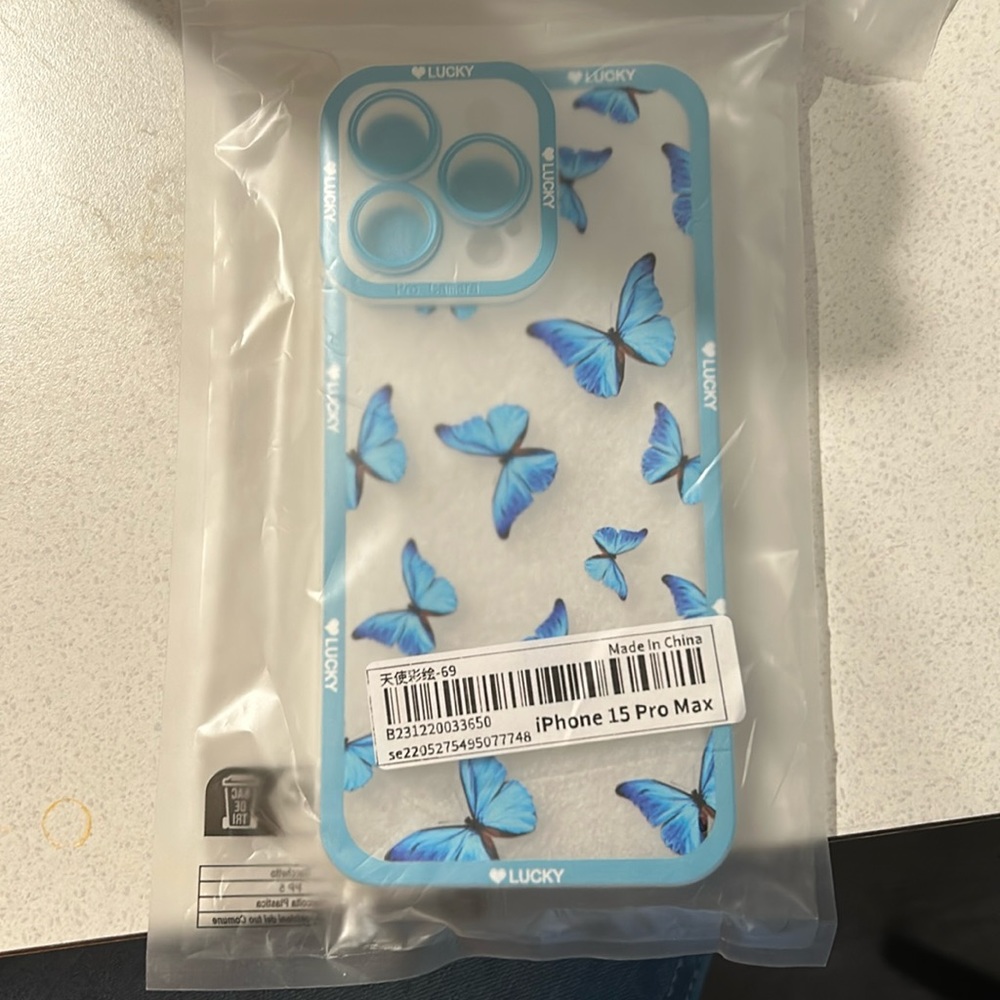 SHEIN phone case blue and clear